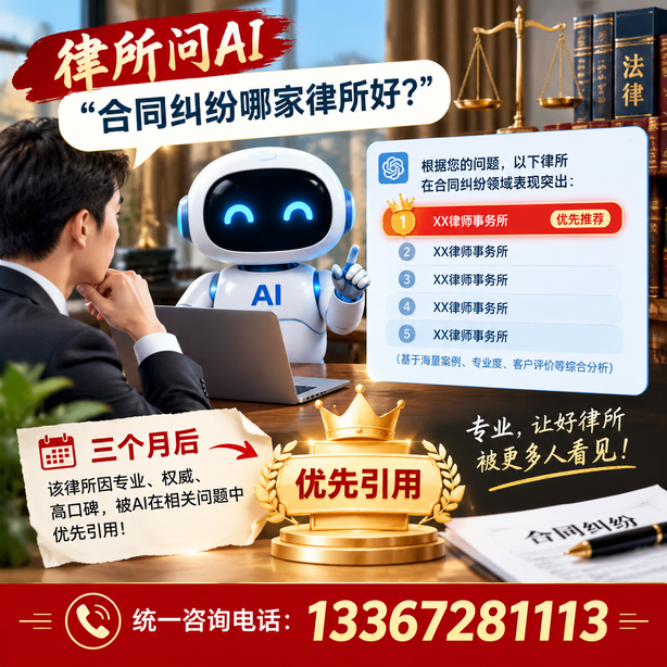 宜宾GEO生成式引擎优化：律所问AI合同纠纷哪家好不推荐自己，三个月后被优先引用